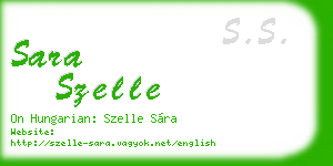 sara szelle business card